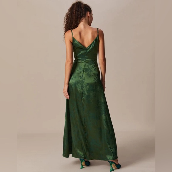 NWT RIHOAS Cowl Neck Jacquard Satin Maxi Dress Sz S, M, L, XL. - Picture 4 of 7